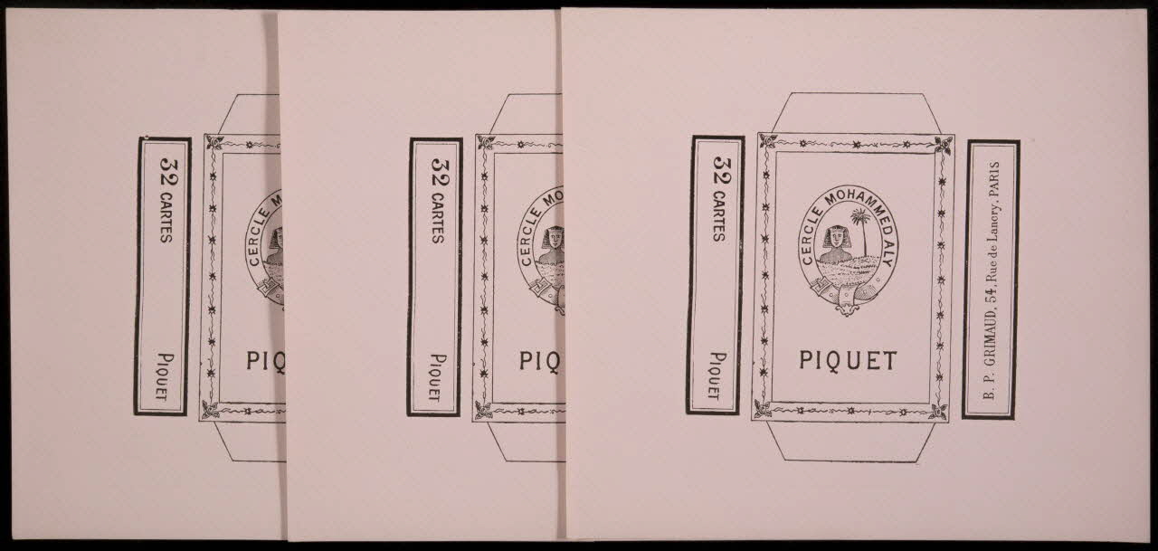 cartes à jouer CERCLE MOHAMMED ALY  PIQUET 1967.185.597.1/3 Photo
