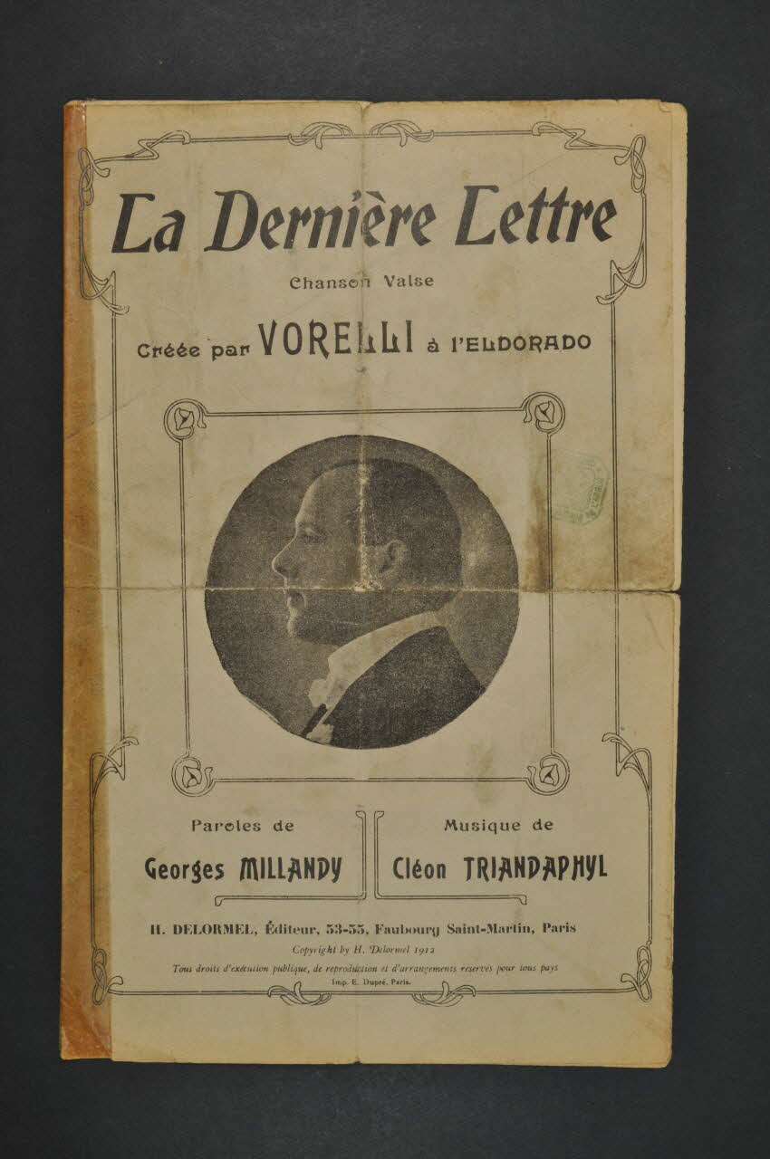 Georges Millandy ; Triandaphyl ; Georges Vorelli ; H. Delormel chanson petit format Île-de-France, France 1912 1965.177.46 Photo Mucem