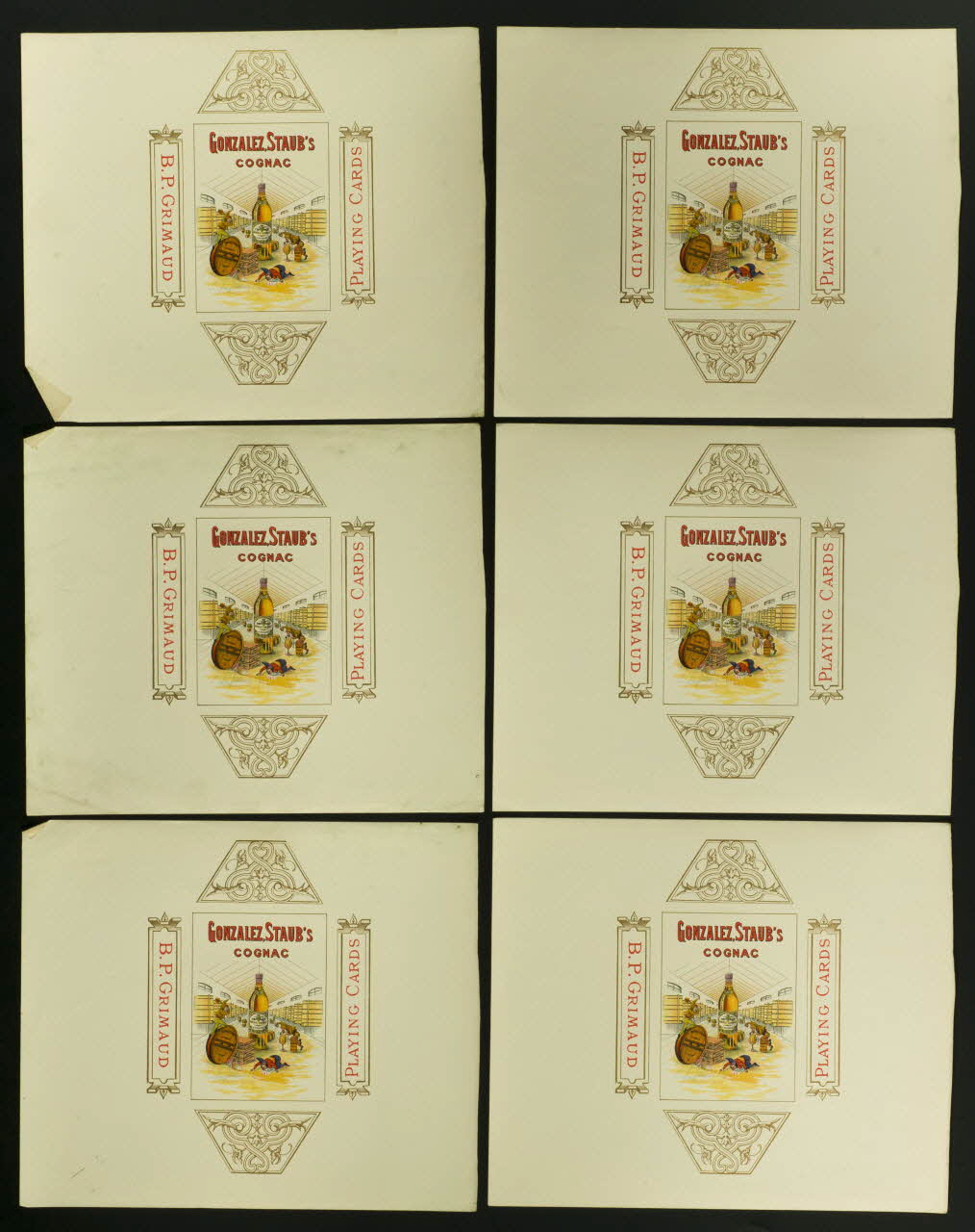 cartes à jouer GONZALEZ, STAUB'S  COGNAC 1967.185.618.1/6 Photo