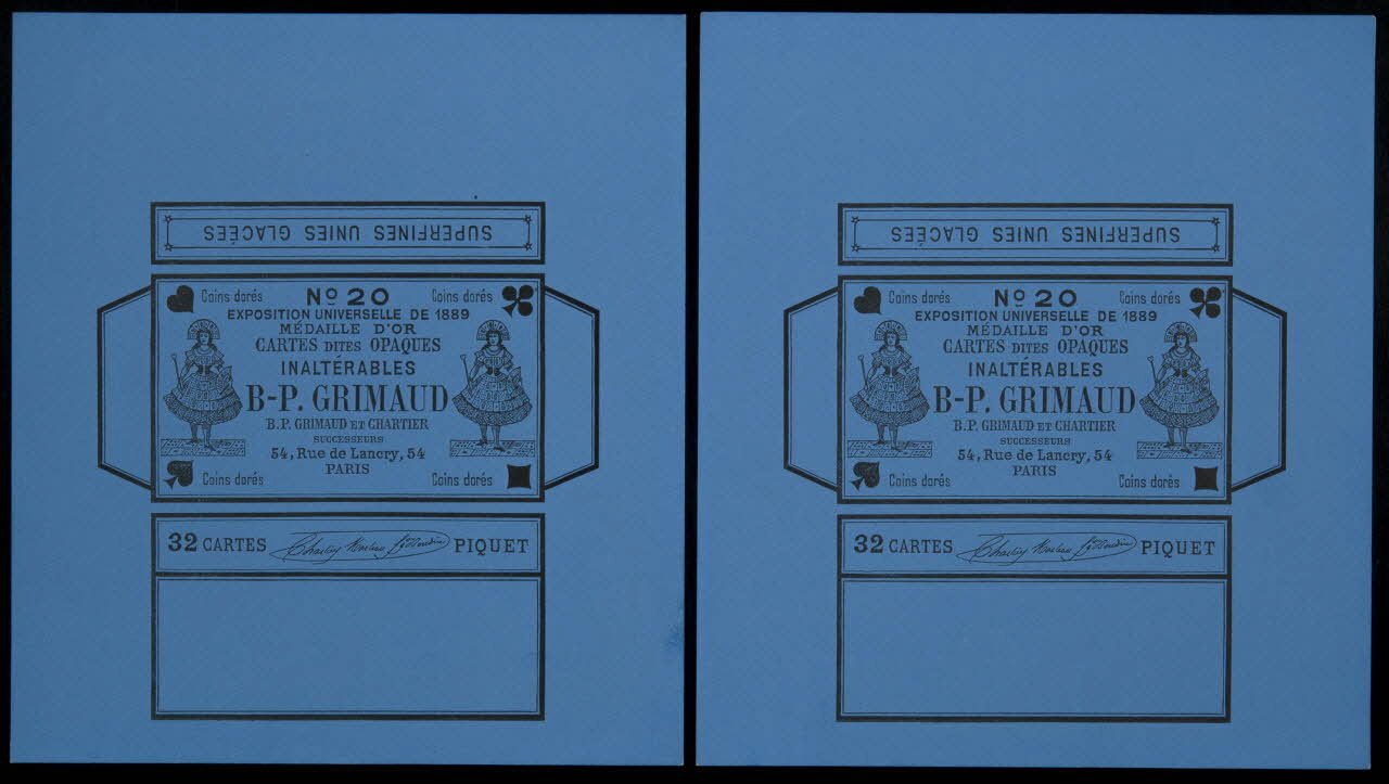 cartes à jouer CARTES DITES OPAQUES  INALTERABLES  B-P. GRIMAUD 1967.185.634.1/2 Photo