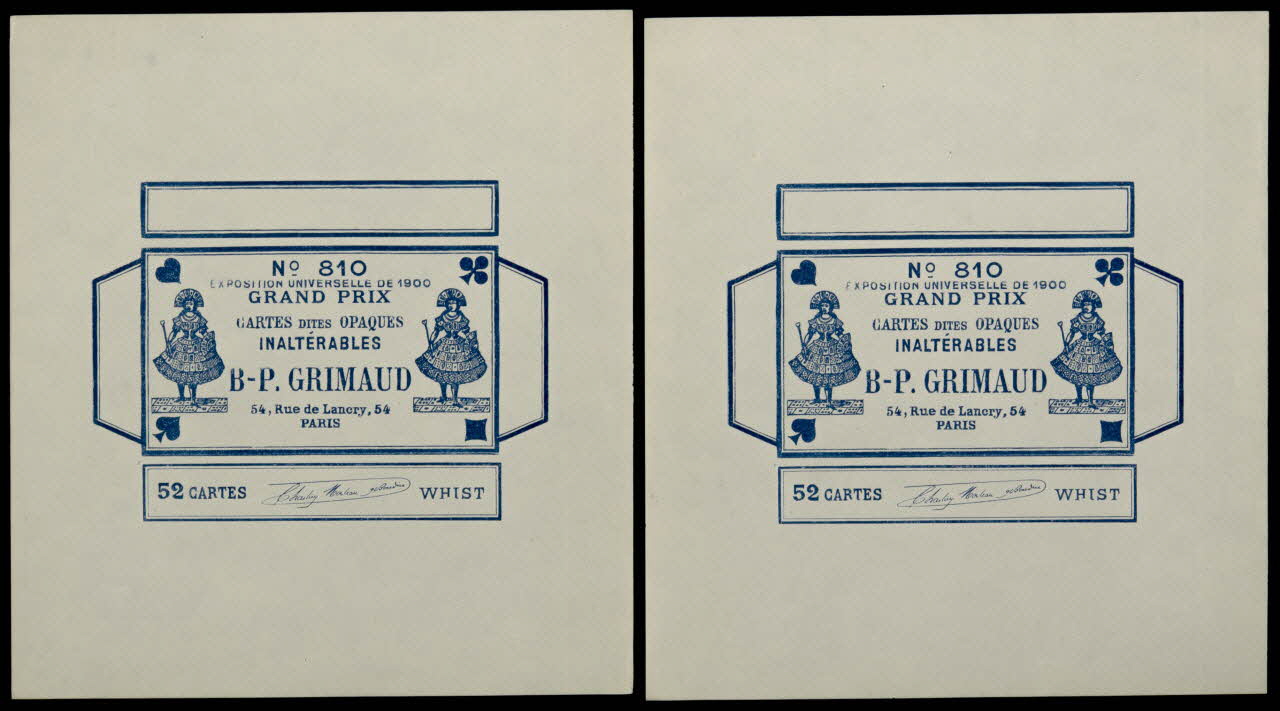 cartes à jouer EXPOSITION UNIVERSELLE DE 1900  GRAND PRIX 1967.185.674.1/2 Photo
