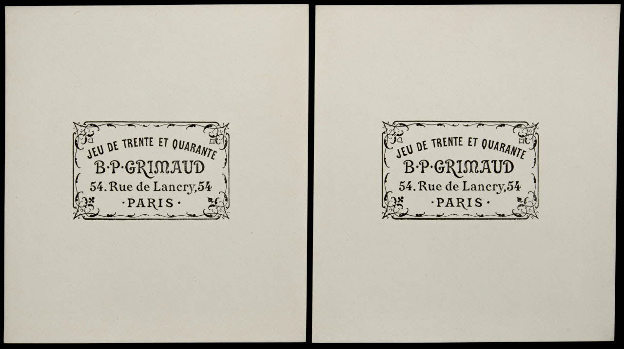 cartes à jouer JEU DE TRENTE ET QUARANTE  B.P. GRIMAUD 1967.185.715.1/2 Photo