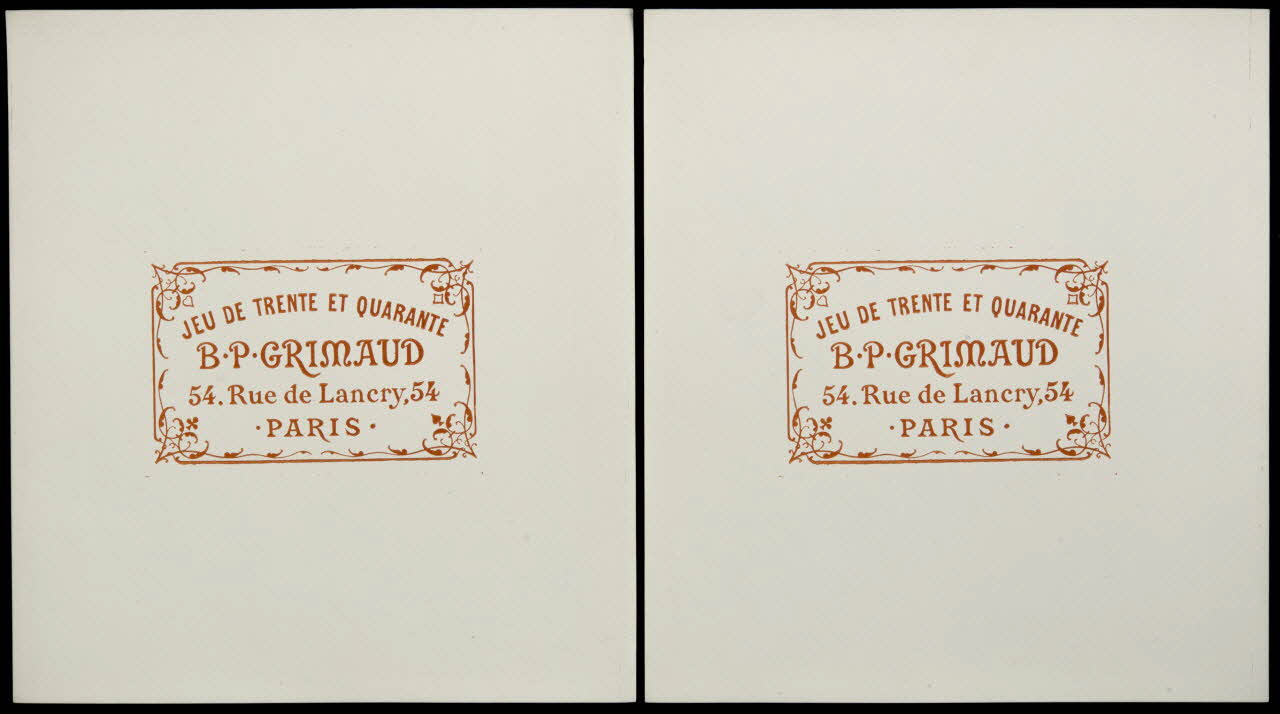 cartes à jouer JEU DE TRENTE ET QUARANTE  B.P. GRIMAUD 1967.185.716.1/2 Photo