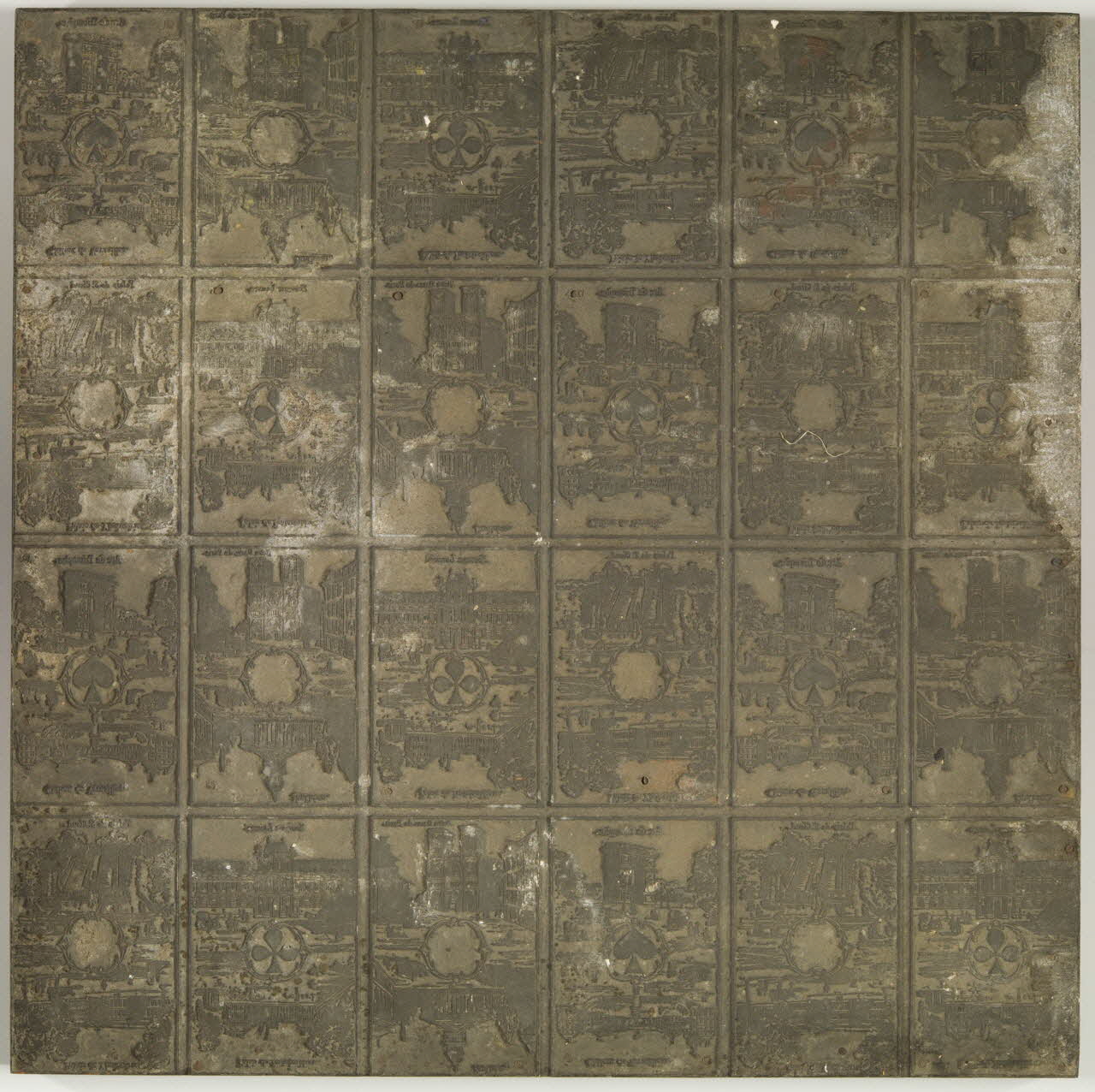 élément d'impression As avec pour décor des vues de villes 1967.185.73 Photo