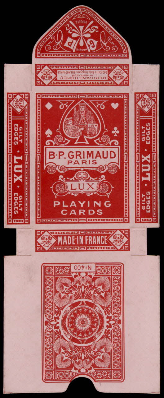 cartes à jouer B.P. GRIMAUD  PARIS  LUX  PLAYING  CARDS 1967.185.745.2 Photo