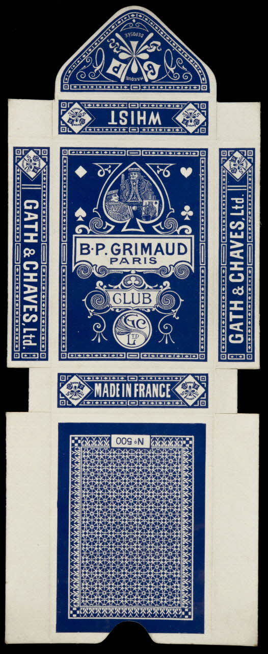 cartes à jouer B.P. GRIMAUD  PARIS  CLUB 1967.185.751.3 Photo