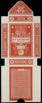 cartes à jouer B.P. GRIMAUD  PARIS  CLUB 1967.185.752.2 Photo