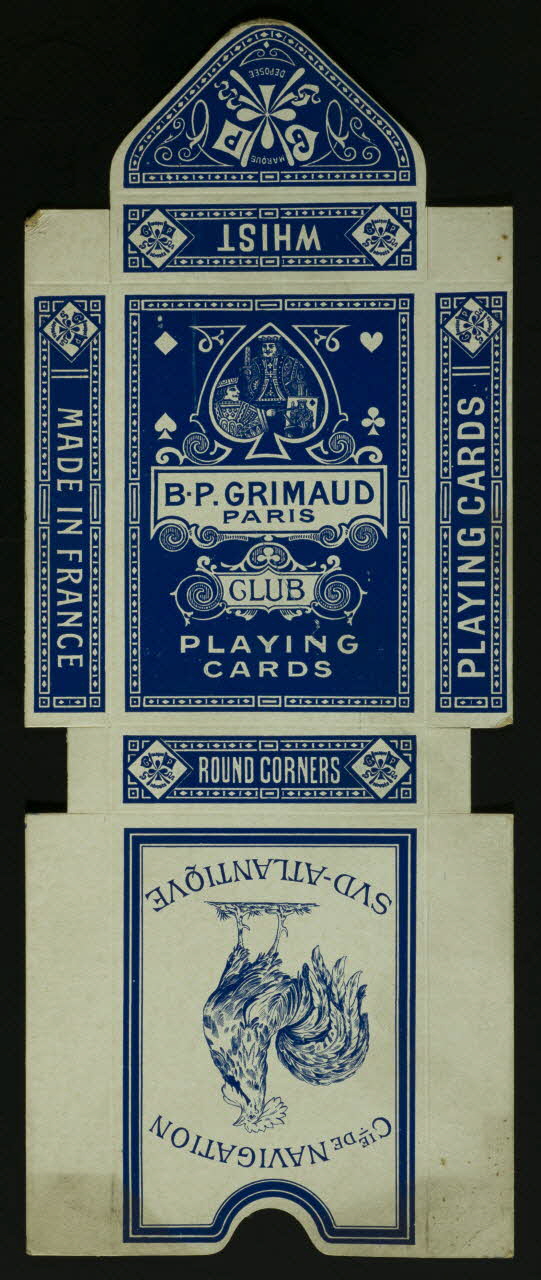 cartes à jouer B.P. GRIMAUD  PARIS  CLUB  PLAYING  CARDS 1967.185.762.1 Photo
