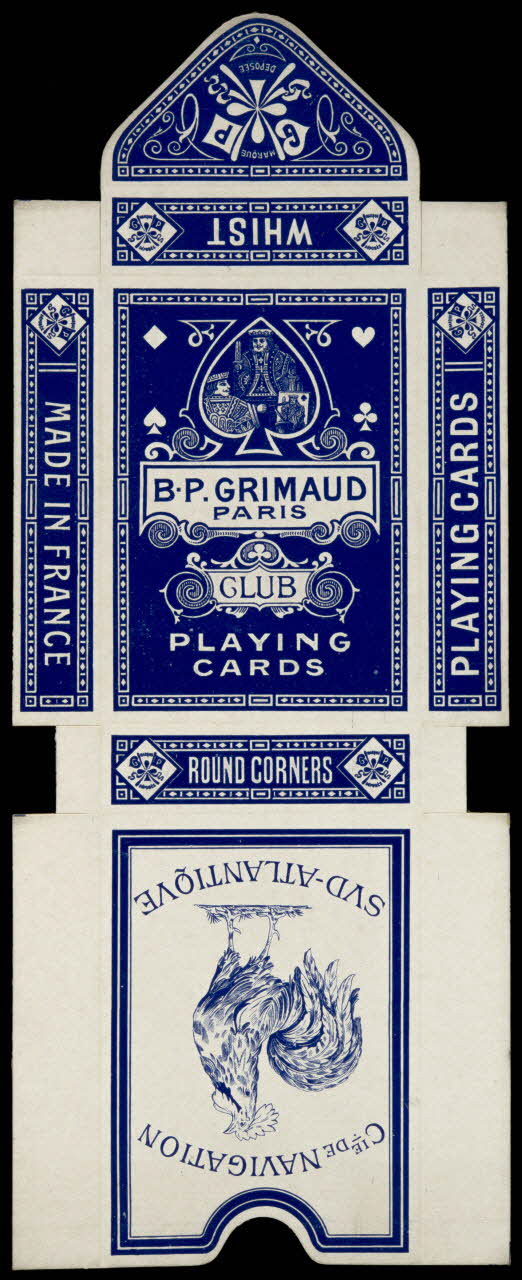 cartes à jouer B.P. GRIMAUD  PARIS  CLUB  PLAYING  CARDS 1967.185.762.2 Photo