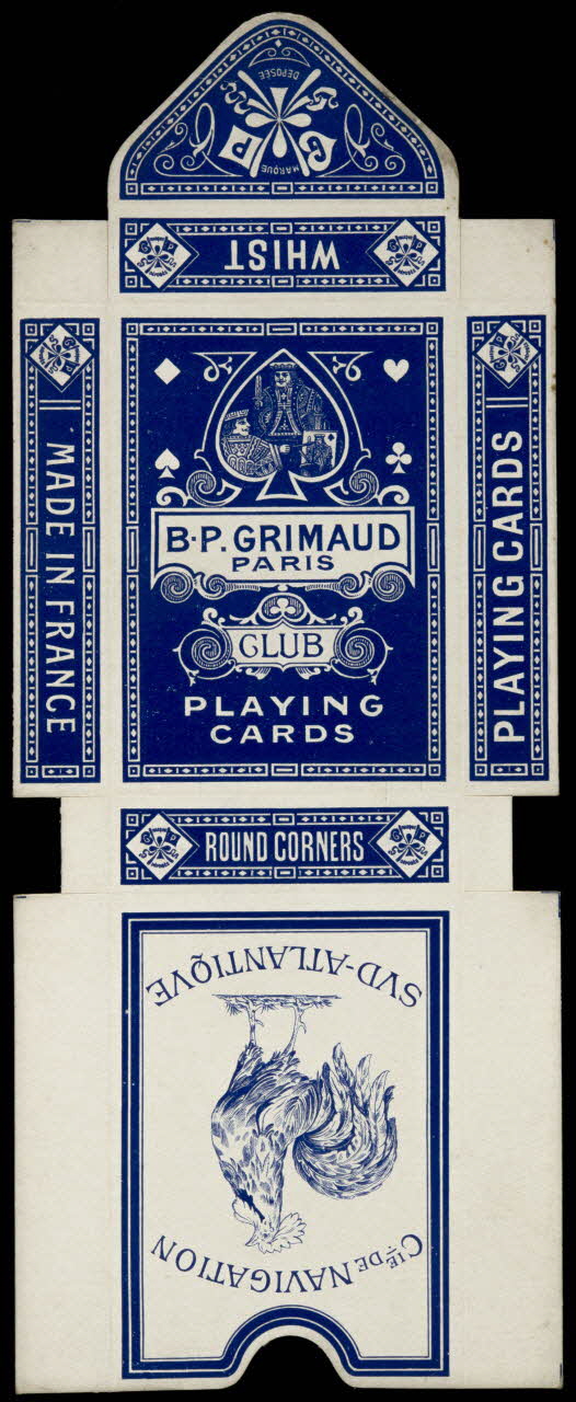 cartes à jouer B.P. GRIMAUD  PARIS  CLUB  PLAYING  CARDS 1967.185.762.3 Photo