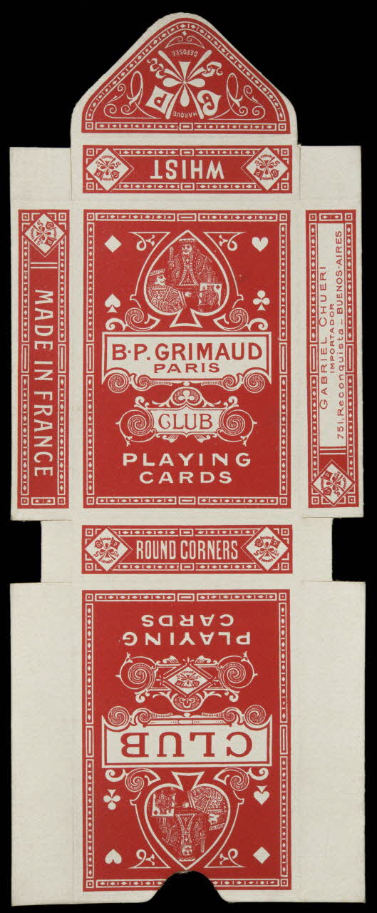 cartes à jouer B.P. GRIMAUD  PARIS  CLUB  PLAYING  CARDS 1967.185.770.2 Photo