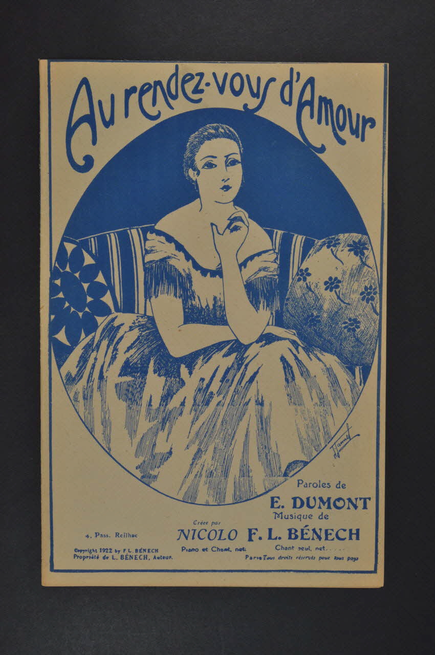 Ferdinand Louis Bénech ; Ernest Dumont chanson petit format Île-de-France, France 1922 1966.196.13 Photo Mucem