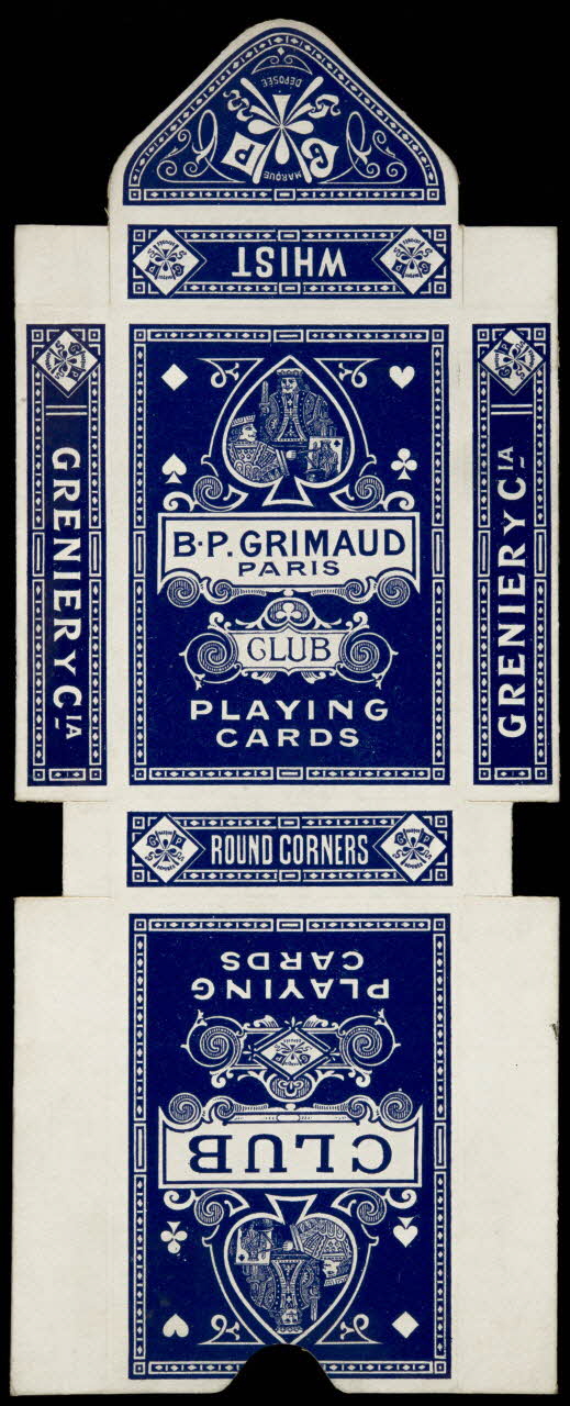 cartes à jouer B.P. GRIMAUD  PARIS  CLUB  PLAYING  CARDS 1967.185.772.3 Photo