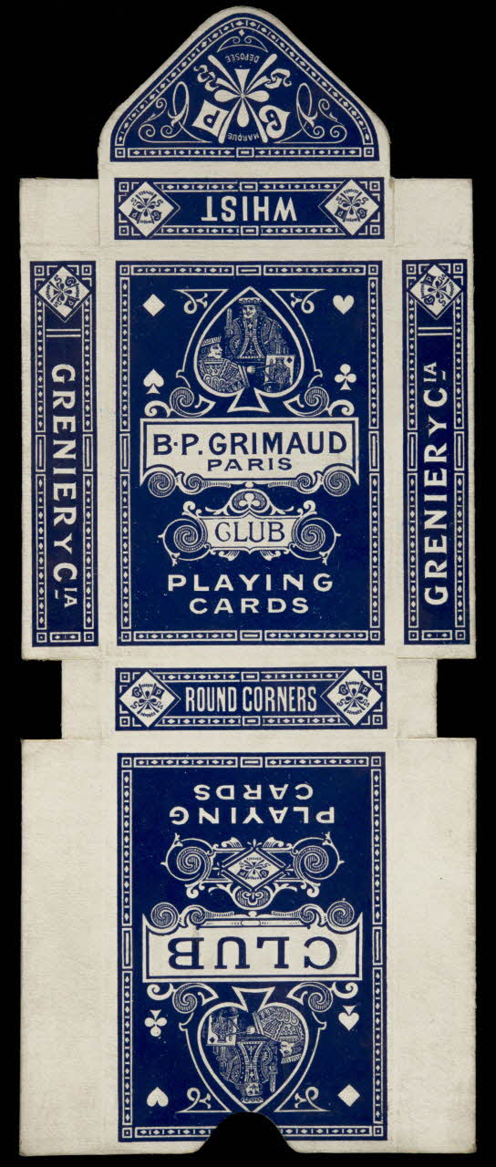 cartes à jouer B.P. GRIMAUD  PARIS  CLUB  PLAYING  CARDS 1967.185.772.4 Photo