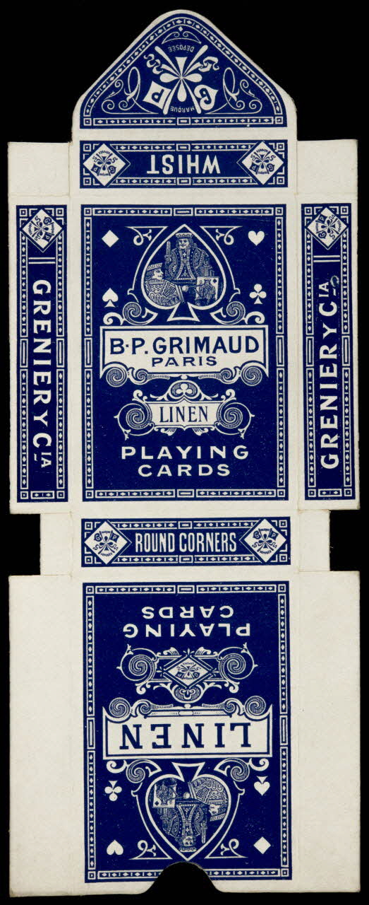 cartes à jouer B.P. GRIMAUD  PARIS  LINEN  PLAYING  CARDS 1967.185.773.2 Photo