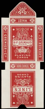 cartes à jouer B.P. GRIMAUD  PARIS  LINEN  PLAYING  CARDS 1967.185.774.2 Photo