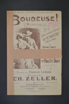 Gustave Carlet ; Ch. Zeller ; Fabrice Lemon ; Paulette Darty ; Bosworth Et Cie; chanson petit format Île-de-France, France 1894 1965.177.52  Photo Mucem