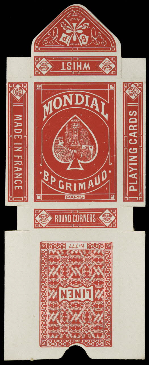 cartes à jouer MONDIAL  B.P. GRIMAUD  PARIS 1967.185.829.3 Photo