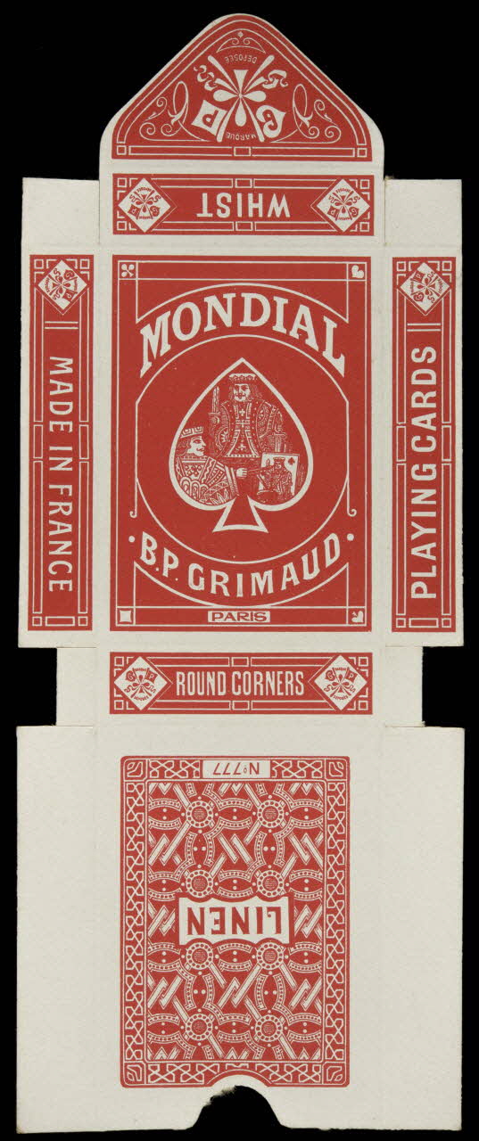 cartes à jouer MONDIAL  B.P. GRIMAUD  PARIS 1967.185.829.4 Photo