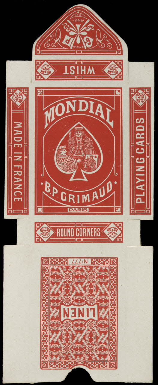 cartes à jouer MONDIAL  B.P. GRIMAUD  PARIS 1967.185.829.5 Photo