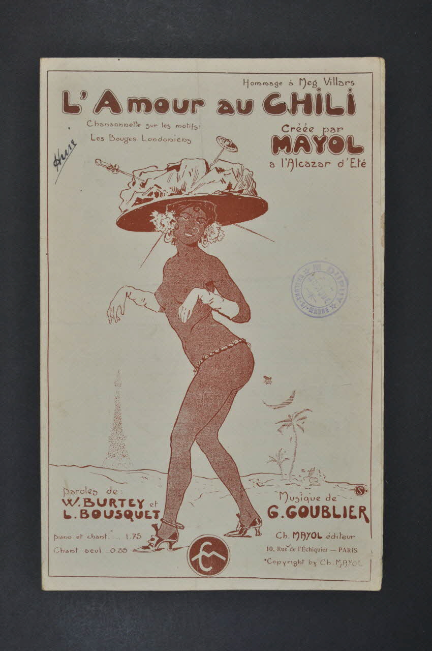 William Burtey ; Gustave Goublier ; Louis Bousquet ; Jacques Mayol ; Charles Mayol chanson petit format Île-de-France, France 1909 1965.177.56 Photo Mucem