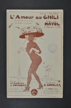 William Burtey ; Gustave Goublier ; Louis Bousquet ; Jacques Mayol ; Charles Mayol chanson petit format Île-de-France, France 1909 1965.177.56  Photo Mucem