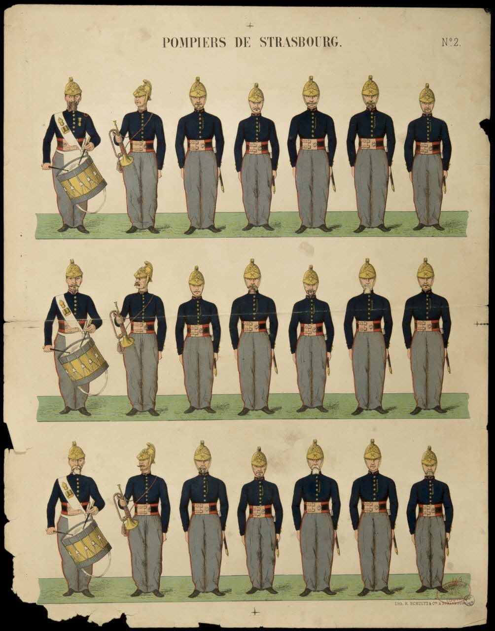 estampe POMPIERS DE STRASBOURG 1967.26.2 Photo
