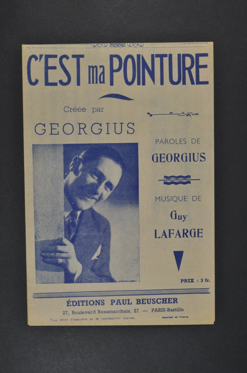 Guy Lafargue ; Georgius ; Paul Beuscher chanson petit format 1943 1966.196.5 Photo Mucem
