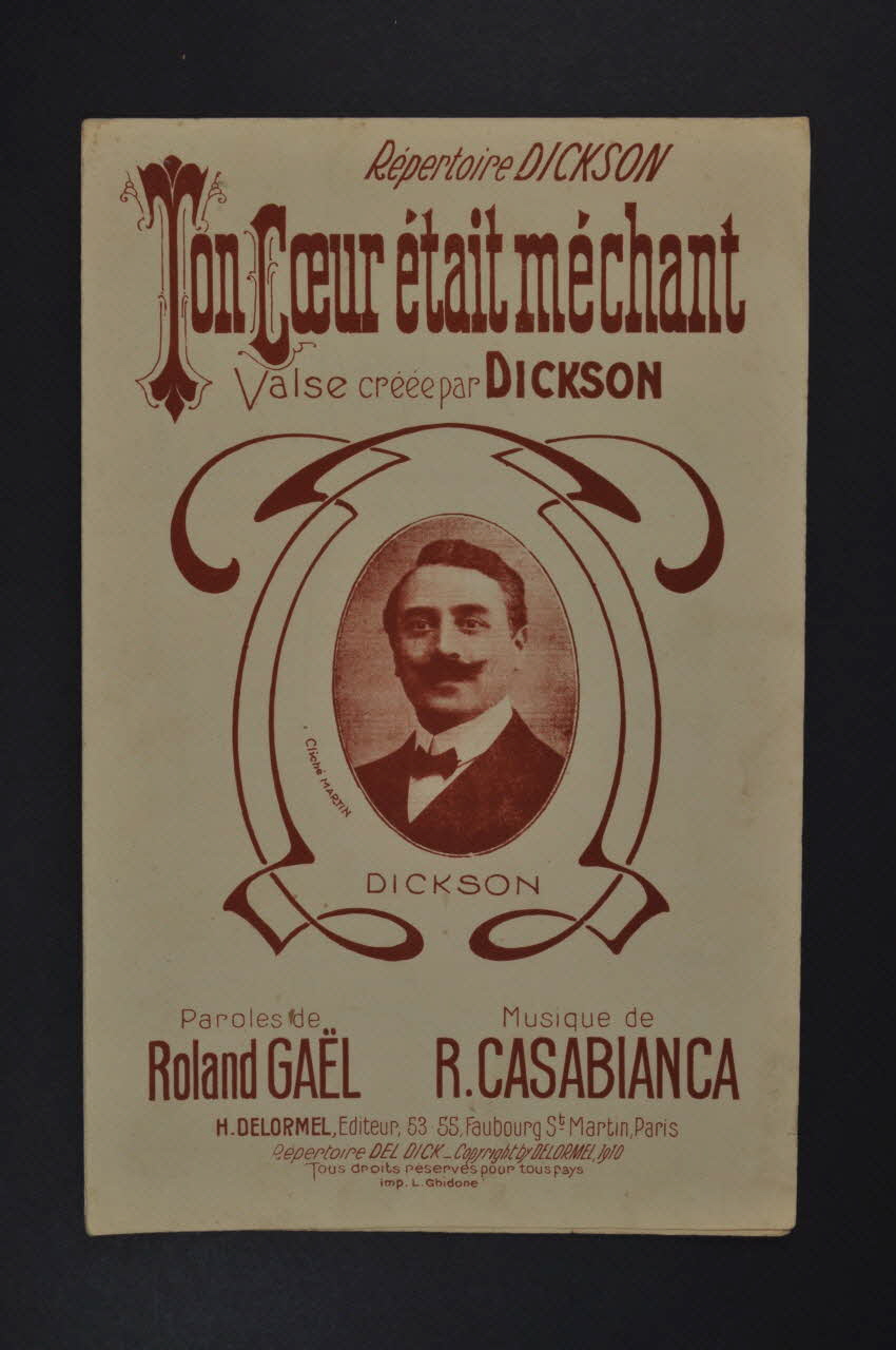 Roland GaëL ; R. Casabianca ; Henri Dickson ; H. Delormel chanson petit format Île-de-France, France 1910 1965.177.62 Photo Mucem