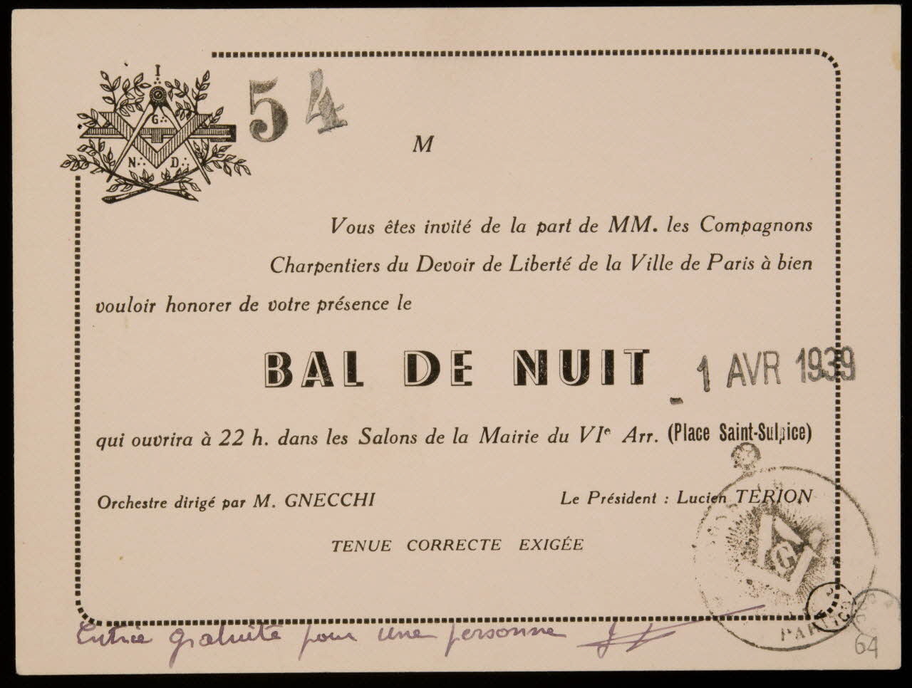 estampe BAL DE NUIT 1967.47.10 Photo