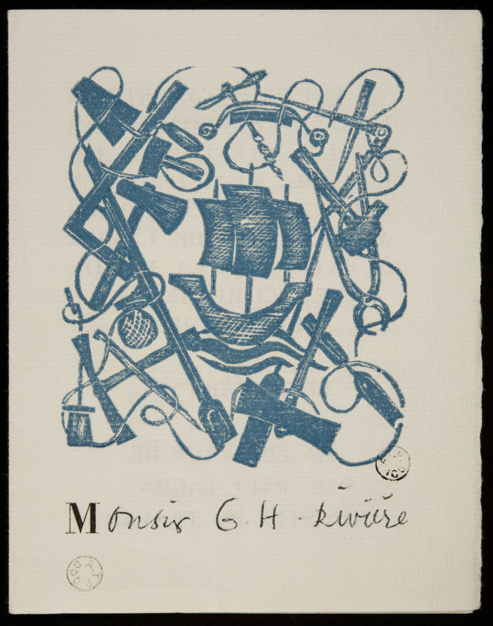 estampe Invitation à l'inauguration de la maison des Compagnons du Devoir 1967.47.6 Photo