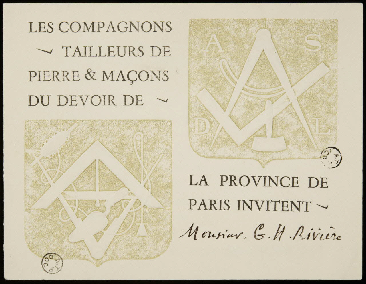 estampe Invitation des Compagnons 1967.47.8 Photo