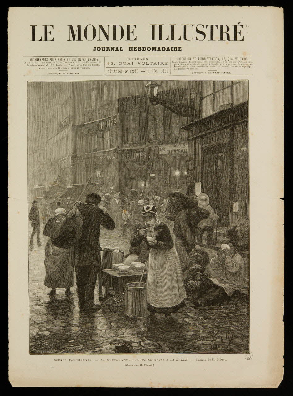 estampe SCENES PARISIENNES. -LA MARCHANDE DE SOUPE LE MATIN A LA HALLE. 1967.60.101 Photo