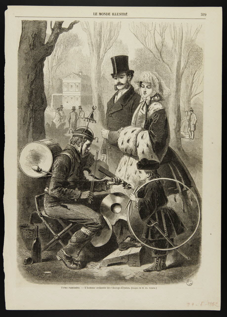 estampe TYPES PARISISENS. - L'homme orchestre des Champs-Elysées. 1967.60.117 Photo