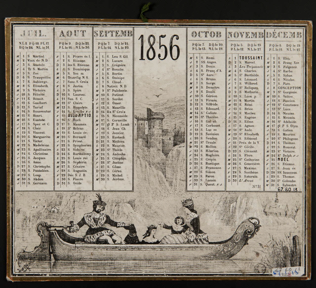 estampe Calendrier de 1856 1967.60.13 Photo
