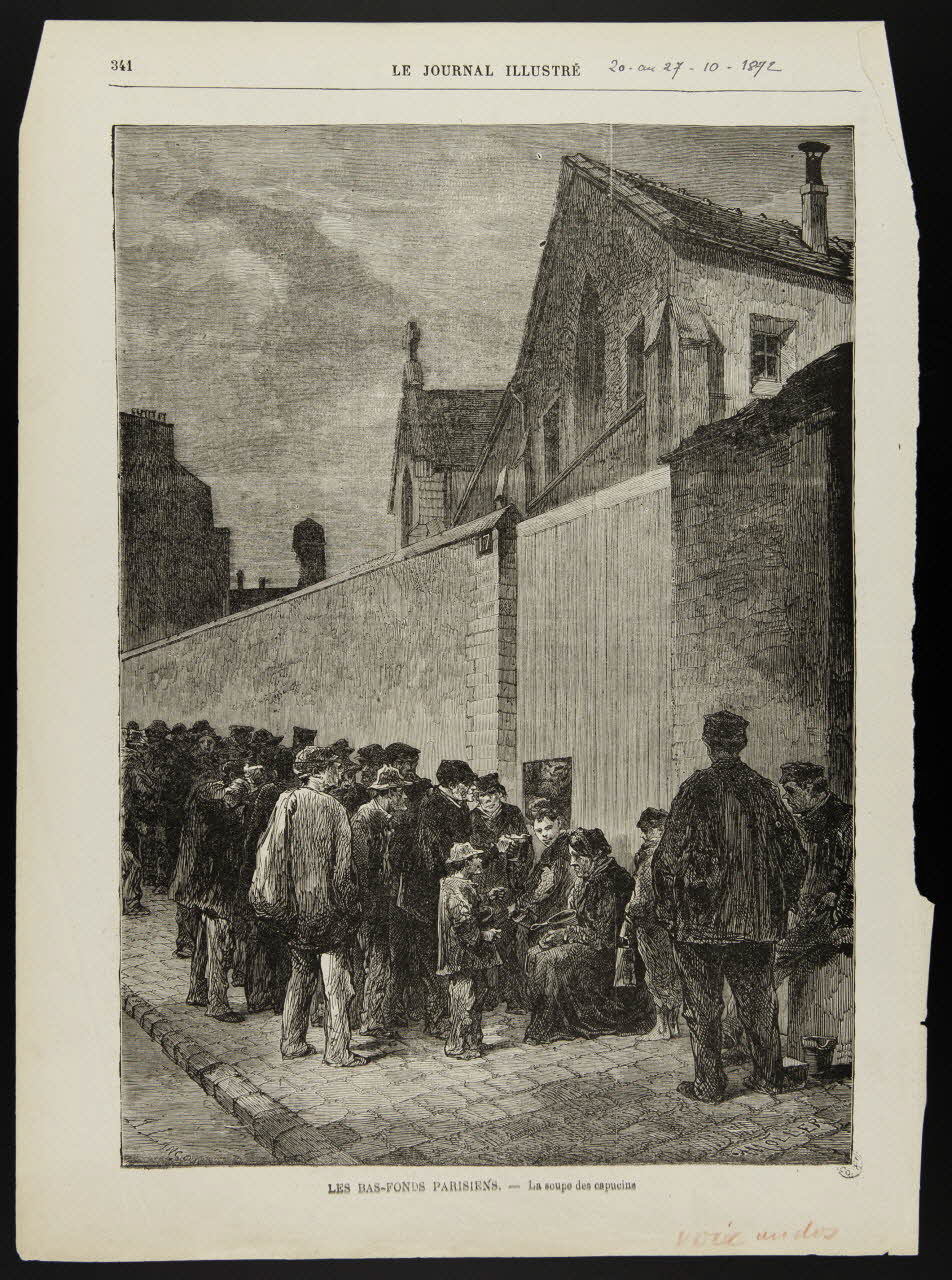 estampe LES BAS-FONDS PARISIENS. - La soupe des capucins 1967.60.146 Photo