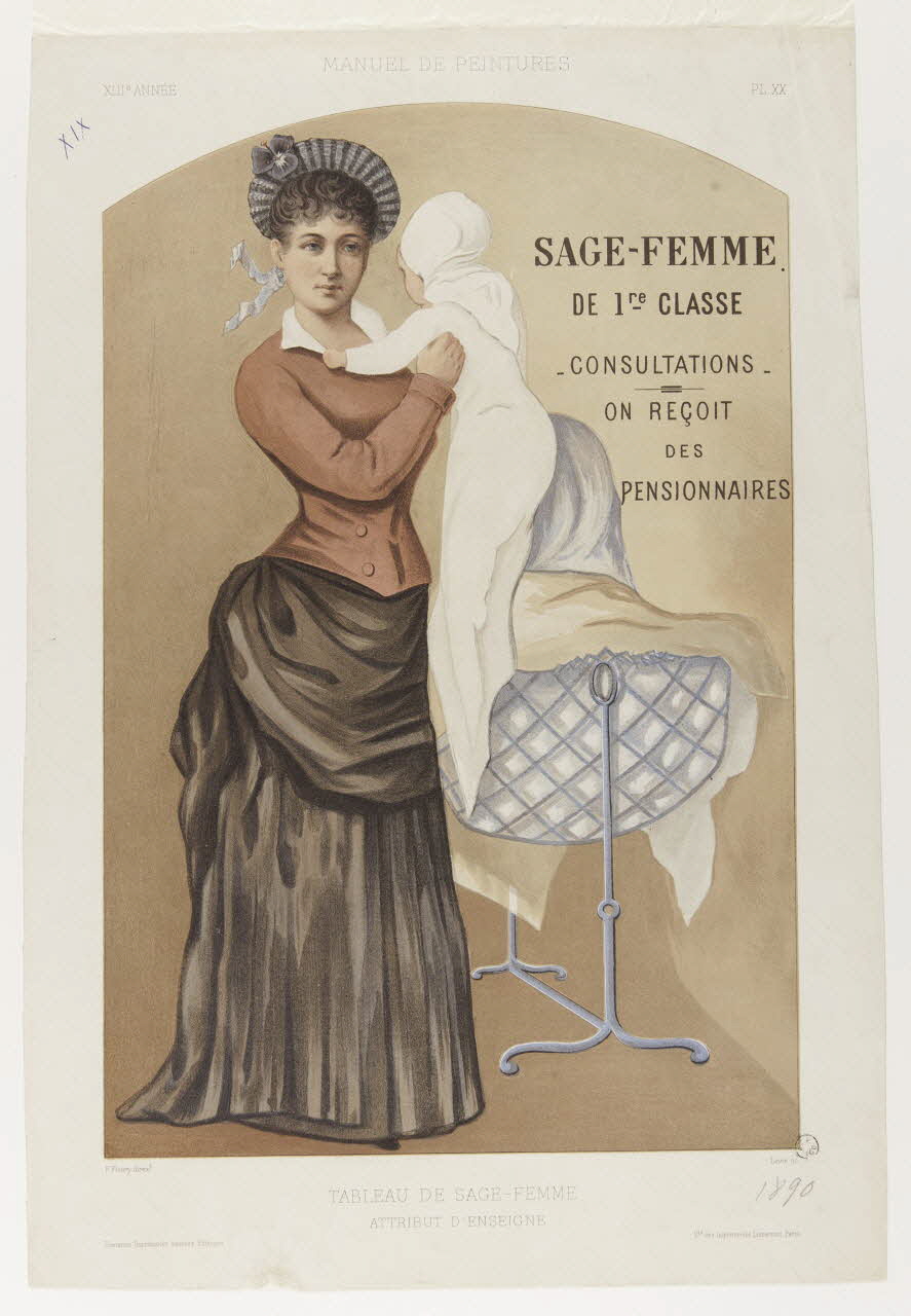 estampe TABLEAU DE SAGE-FEMME  ATTRIBUT D'ENSEIGNE 1967.60.16 Photo Mucem