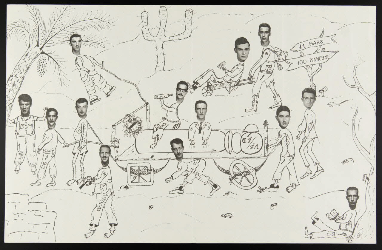 estampe Soldats dans le désert transportant une quille géante 1967.60.161 Photo