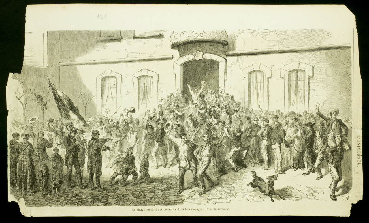 estampe Le tirage au sort des conscrits dans la campagne. 1967.60.177 Photo