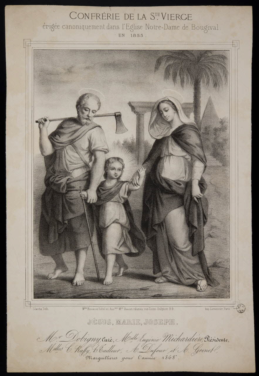 estampe CONFRERIE DE LA STE VIERGE  JESUS, MARIE, JOSEPH 1967.60.199 Photo
