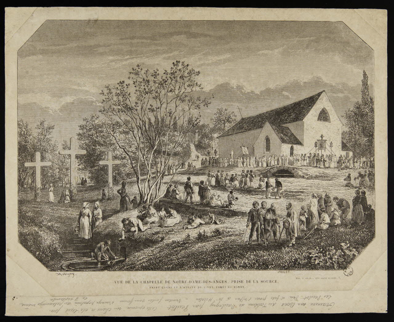 estampe VUE DE LA CHAPELLE NOTRE-DAME-DES-ANGES. PRISE DE LA SOURCE,  ENTRE GAGNY ET L'ABBAYE DE LIVRY, FORÊT DE BONDY. 1967.60.201 Photo