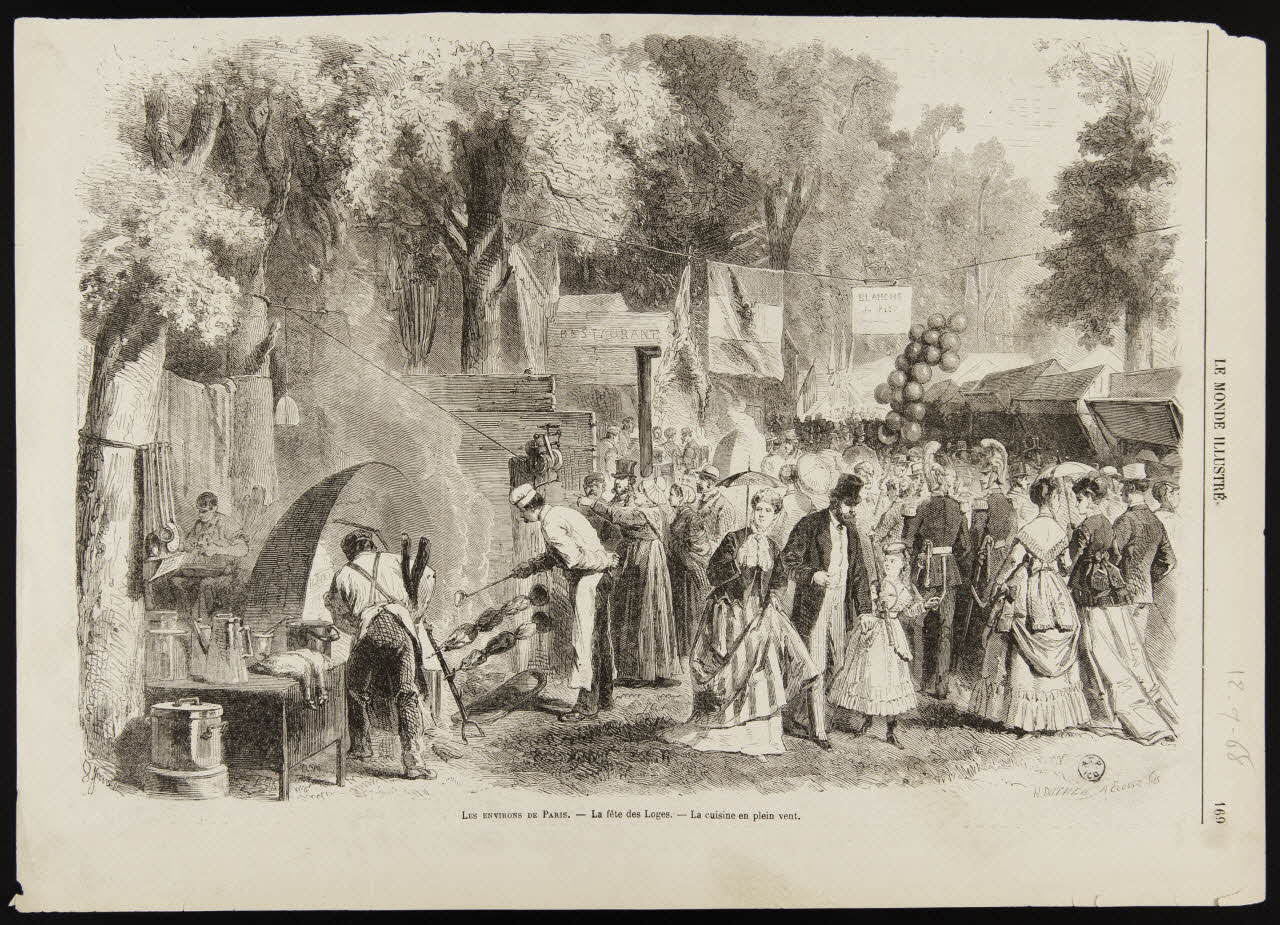 estampe LES ENVIRONS DE PARIS. - La fête des Loges. - La cuisine en plein vent. 1967.60.216 Photo