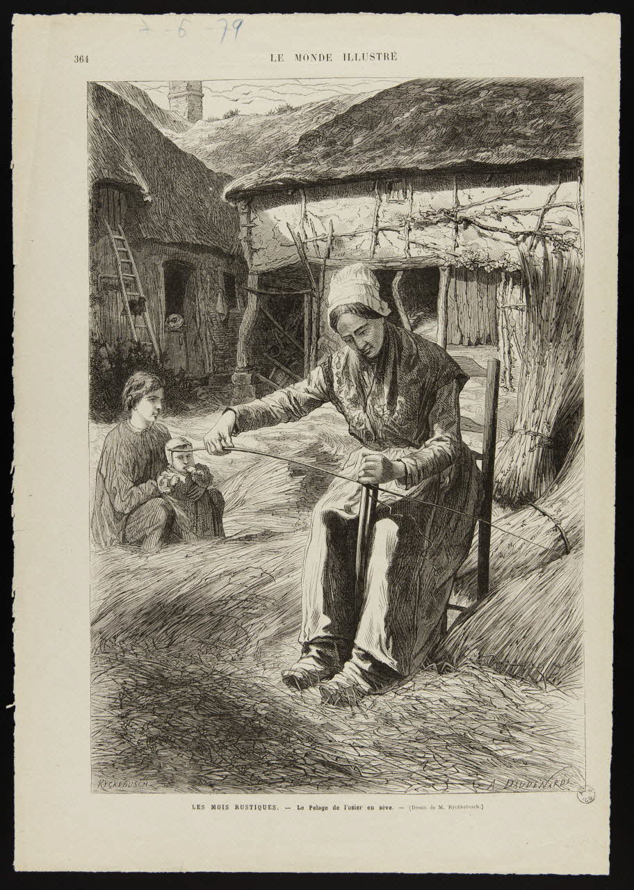 estampe LES MOIS RUSTIQUES. - Le Pelage de l'osier en sève. 1967.60.237 Photo