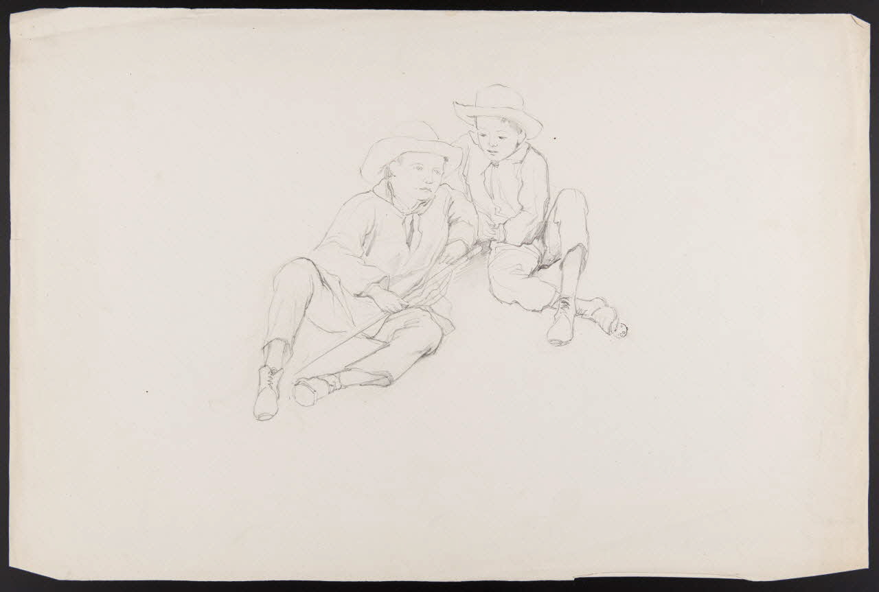 dessin Deux enfants assis 1967.60.240 Photo