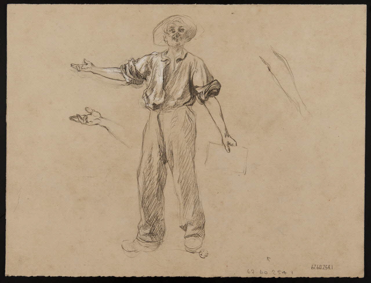 dessin double face Etude d'homme 1967.60.254.1 Photo