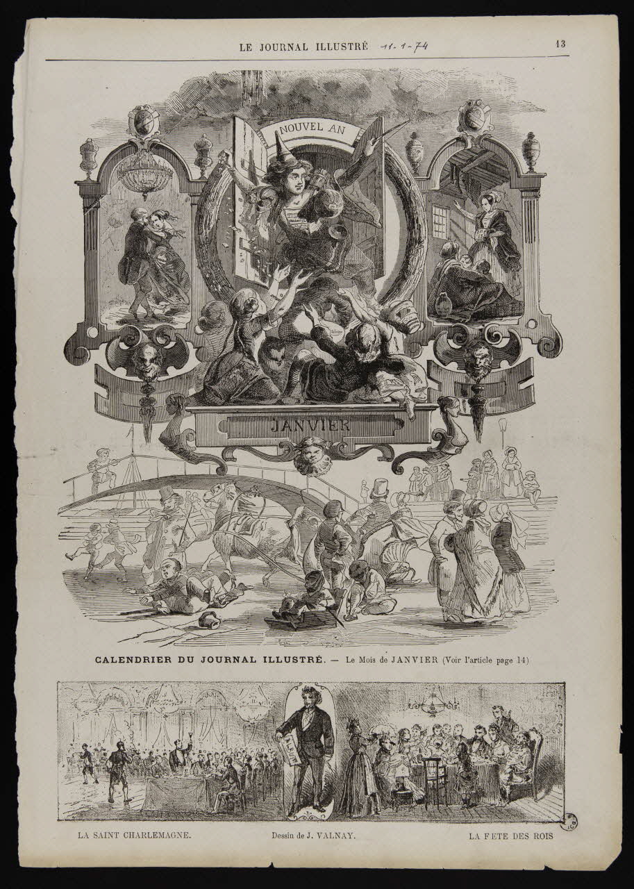 estampe CALENDRIER DU JOURNAL ILLUSTRE. - Le Mois de JANVIER 1967.60.270 Photo