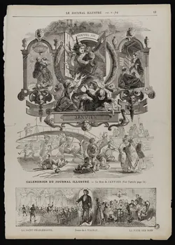 estampe CALENDRIER DU JOURNAL ILLUSTRE. - Le Mois de JANVIER 1967.60.270 Photo