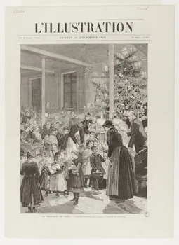 estampe L'ILLUSTRATION  LA SEMAINE DE NOËL. - Une distribution de jouets à l'hôpital Trousseau. 1967.60.28 Photo