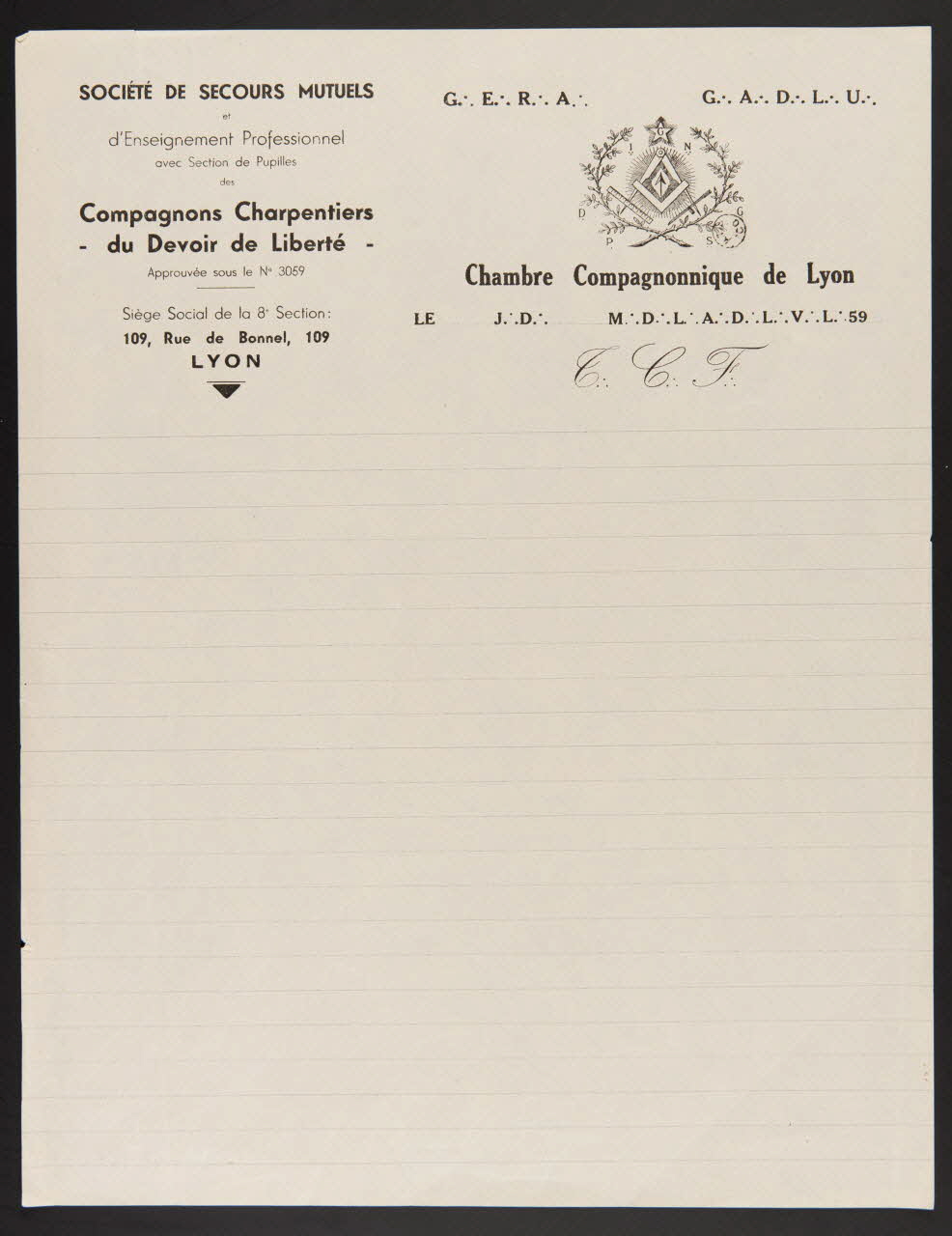 estampe Compagnons Charpentiers  - du Devoir de Liberté - 1967.60.3 Photo