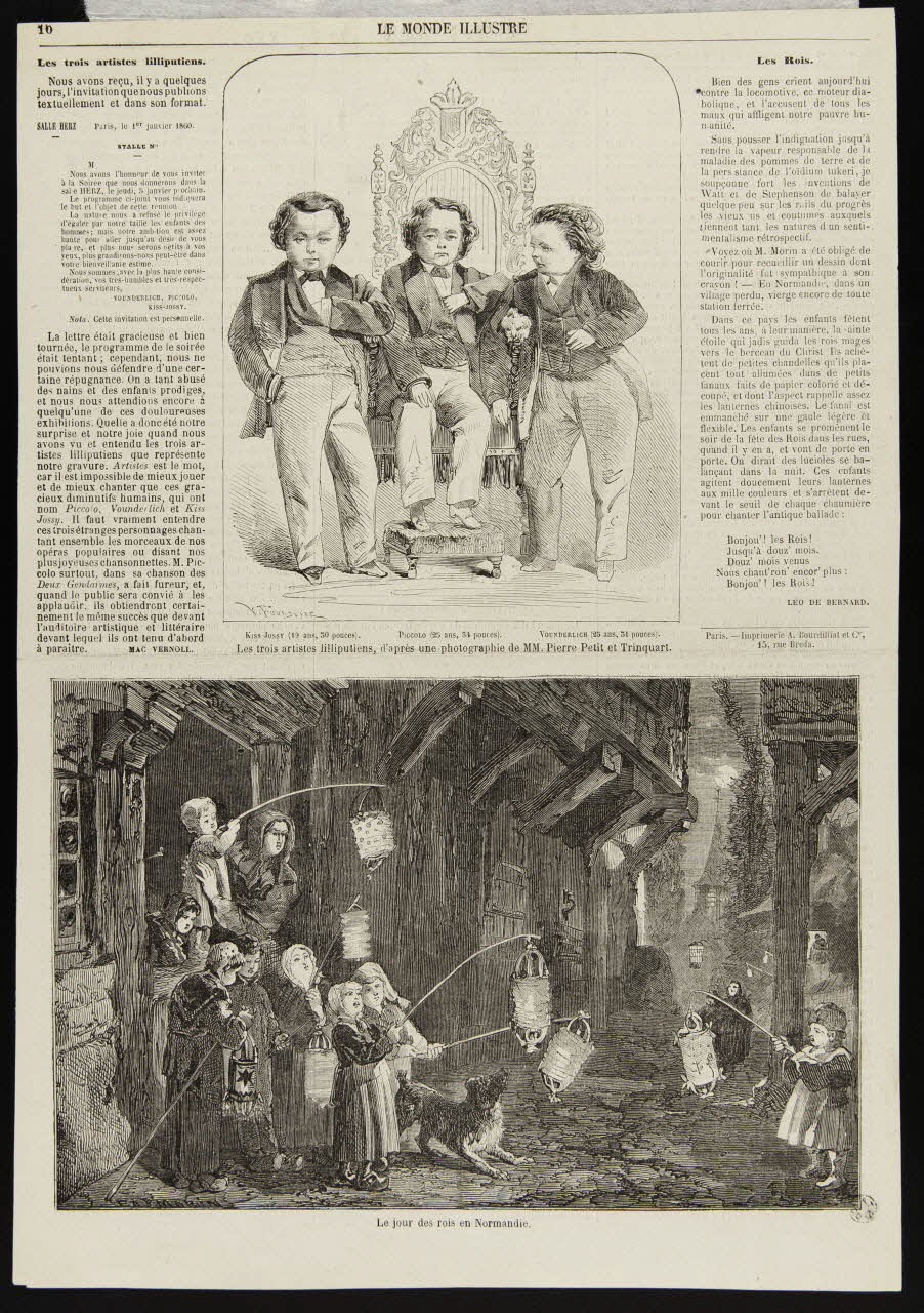 estampe Les trois artistes lilliputiens  Le jour des Rois en Normandie 1967.60.307 Photo